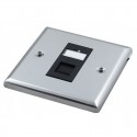 Singlegang Metal Faceplate with 1 Cat6 UTP Module Module