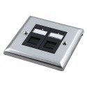 Singlegang Metal Faceplate with 2 Cat6 UTP Module Modules