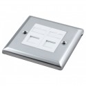Singlegang Metal Faceplate with 2 Cat6 UTP Module Modules