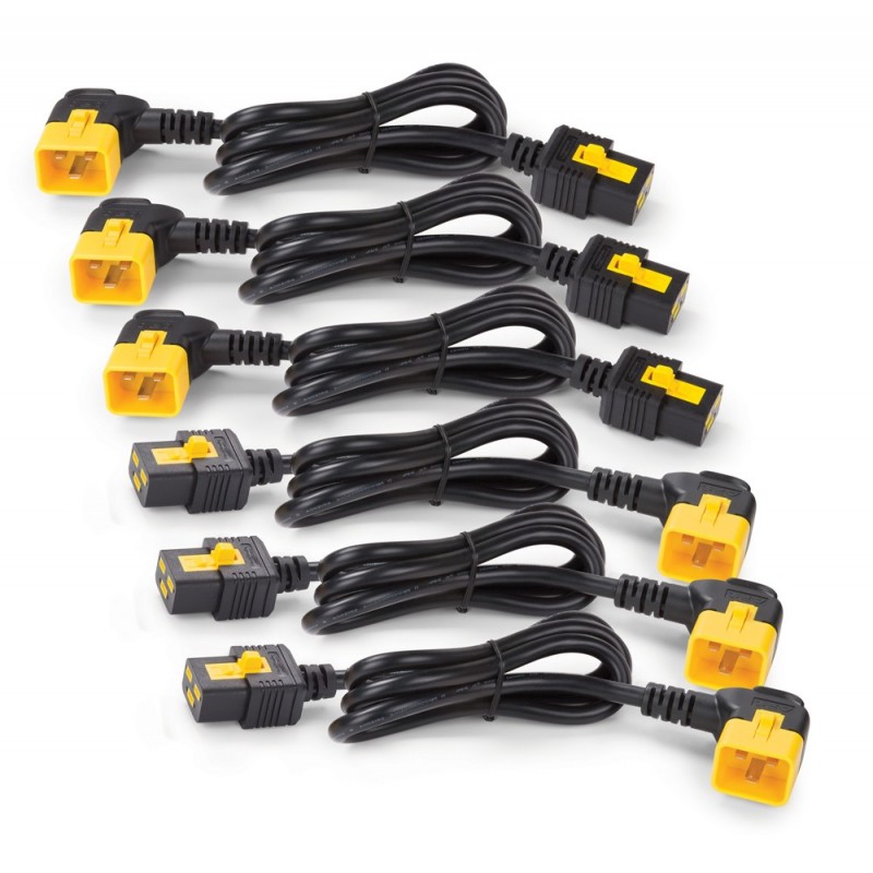 APC AP8712R Power Cord Kit (6 ea), Locking, C19 to C20 (90 Degree), 0.6m