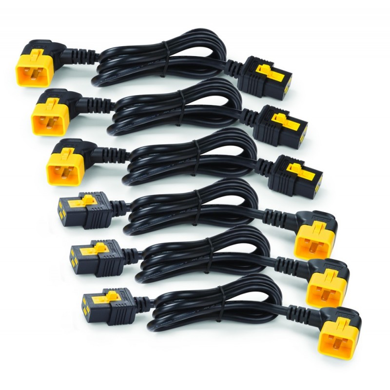 APC AP8714R Power Cord Kit (6 ea), Locking, C19 to C20 (90 Degree), 1.2m