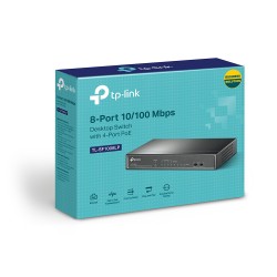TP-LINK TL-SF1008LP network switch Unmanaged Fast Ethernet (10/100) Black Power over Ethernet (PoE)