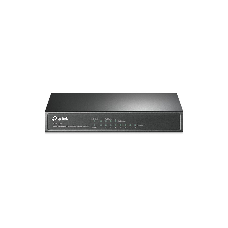 TP-LINK 8-Port 10/100Mbps Desktop PoE Switch with 4-Port