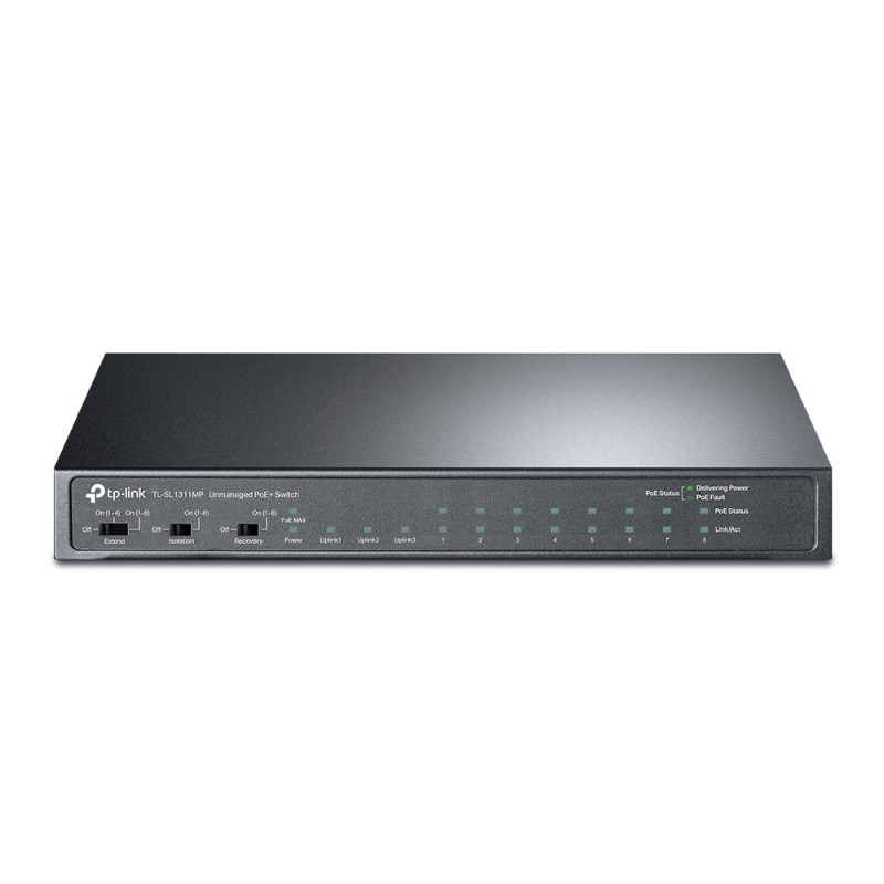 TP-LINK 8-Port 10/100Mbps + 3-Port Gigabit Desktop Switch with 8-Port PoE+