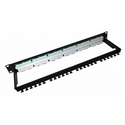 24 Port Cat5e UTP Elite Patch Panel + Rear Cable Managment